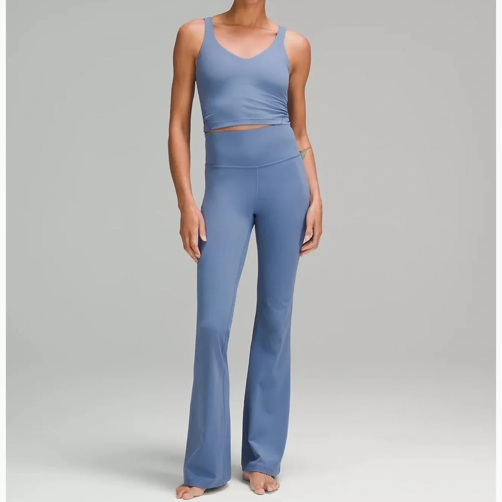 NWT Lululemon Groove Super-High-Rise Flared Pant Nulu Regular Oasis Blue Size 12